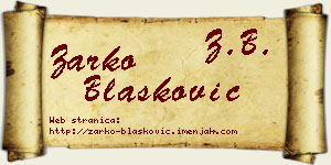 Žarko Blašković vizit kartica